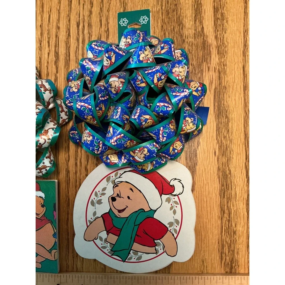 Vintage Disney Winnie the Pooh Christmas Gift Bows and Tags Set Tigger 1999 2pk